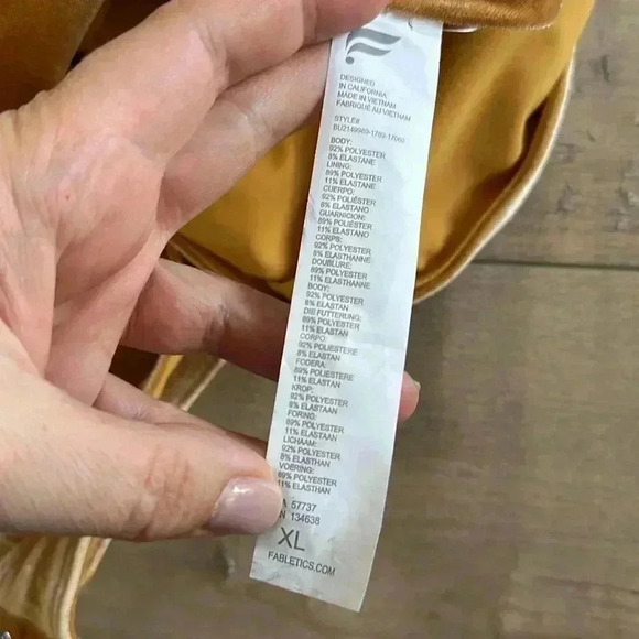 NWT Fabletics Gigi Velour Bodysuit Light Honey Sz L & XL - Picture 12 of 12